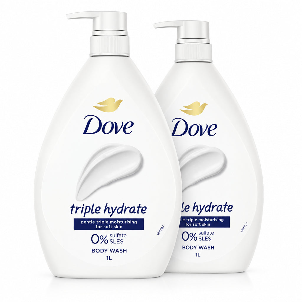 Dove Triple Hydrate Body Wash 2 X 1L