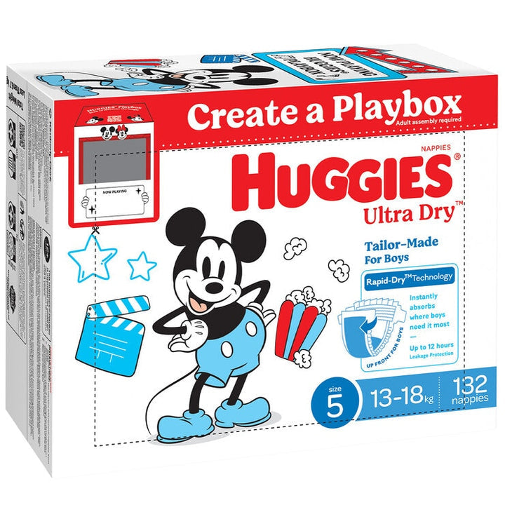 Huggies Boys' Ultra Dry Nappies Size 5 Walker 132 ct