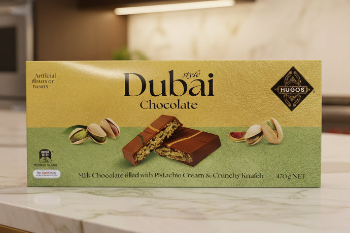 Hugos Dubai Style Pistachio Chocolate Bar 470g