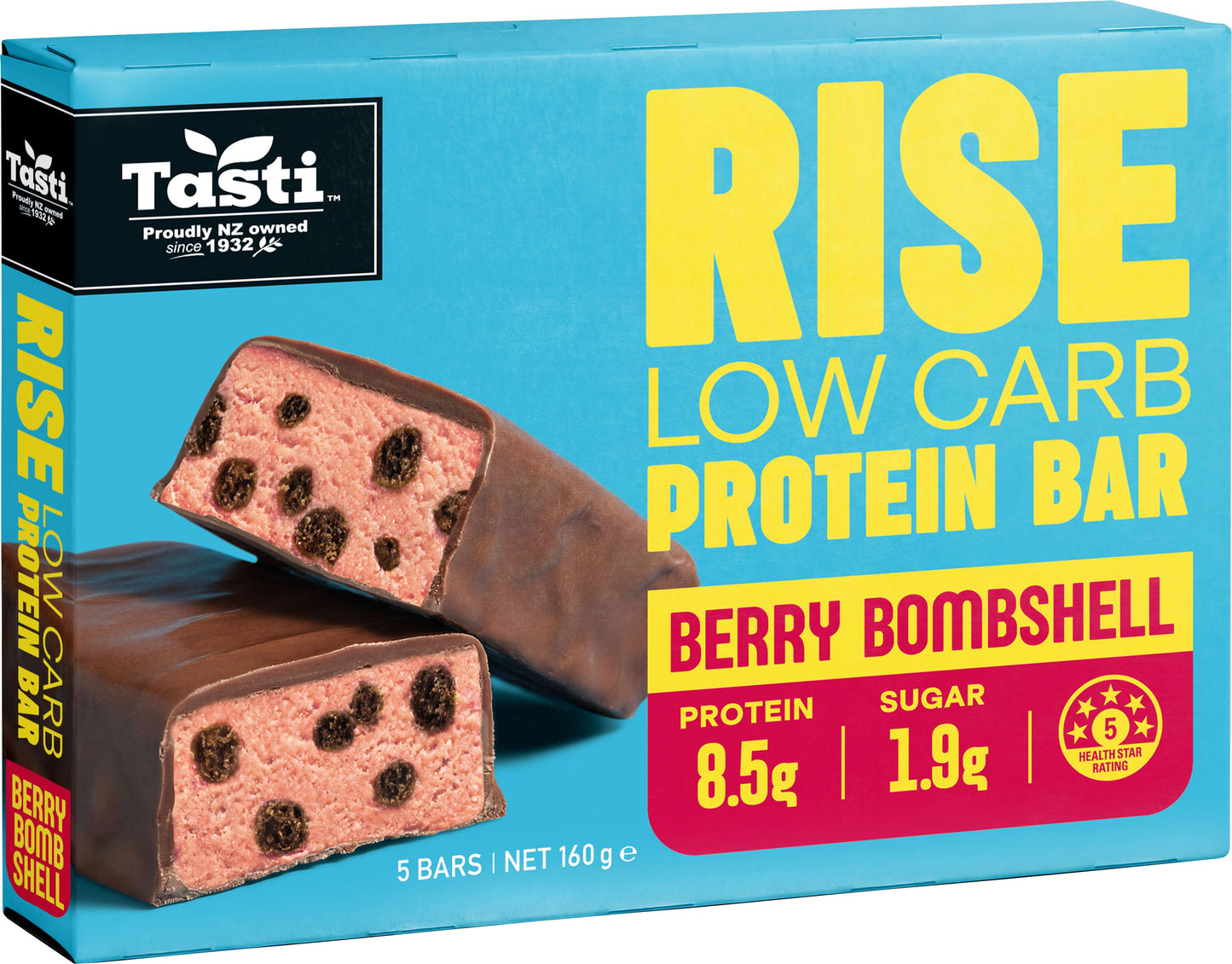 Tasti Rise Low Carb Protein Bars 160G