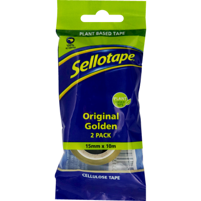 Sellotape Original Golden Cellulose Tape 15mm x 10m Twin Pack 1pk