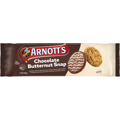 Arnott's Chocolate Butternut Snap Biscuits 200g