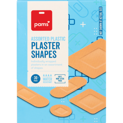 Pams Assorted Plastic Plaster Shapes 30pk