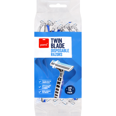 Pams Twin Blades Disposable Razors 12pk