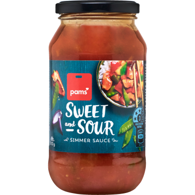 Pams Sweet And Sour Simmer Sauce 510g