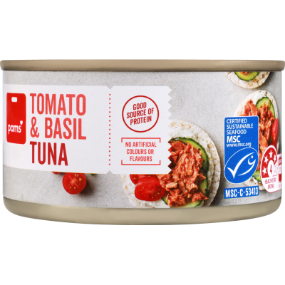 Pams Tomato And Basil Tuna 185g