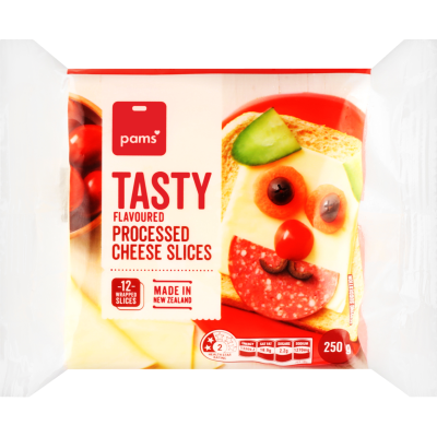 Pams Tasty Flavoured Processed Cheese Slices 250g