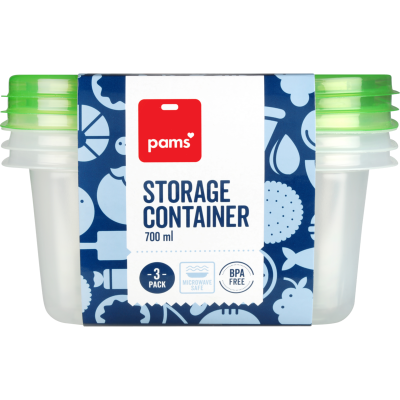 Pams Storage Container 700ml 3pk
