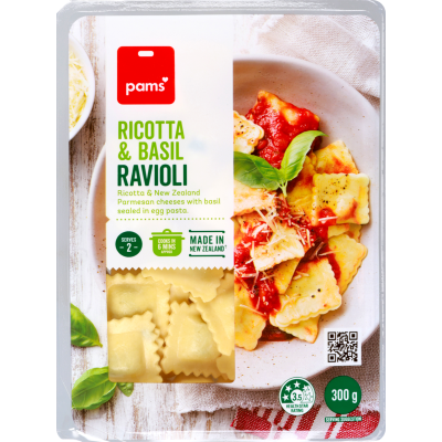 Pams Ravioli Ricotta & Basil Chilled Pasta 300g