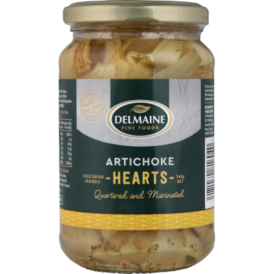 Delmaine Quartered & Marinated Artichoke Hearts 340g