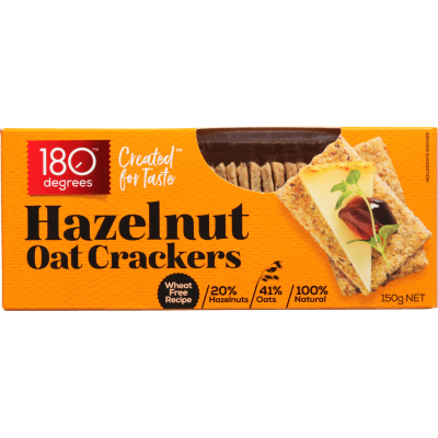 180 Degrees Hazelnut Oat Crackers 150g
