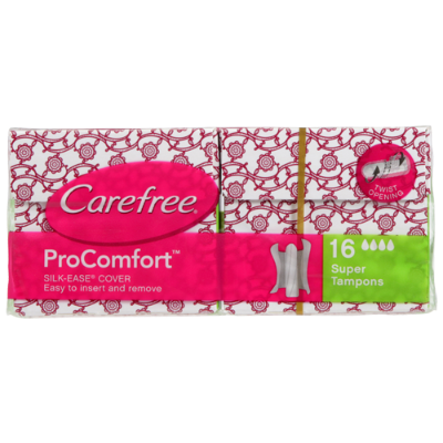 Carefree Procomfort Silk Ease Super Tampons 16pk