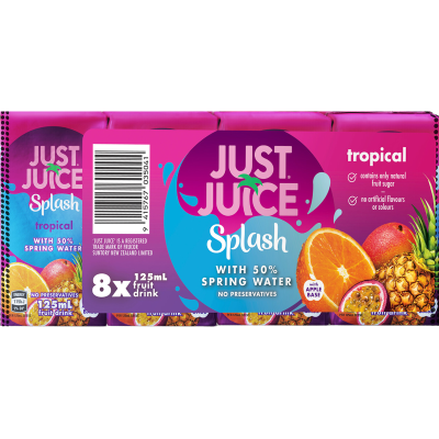 Just Juice Splash Tropical Fruit Juice 8pk
