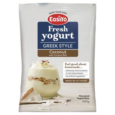 Easiyo Greek Style With Coconut Bits FlavouredYogurt Base 240g