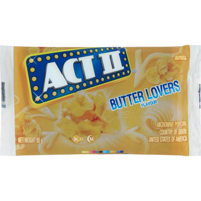 Act II Butter Lovers Flavour Microwave Popcorn 85g