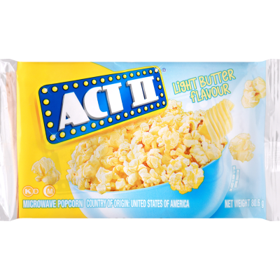 Act II Light Butter Flavour Microwave Popcorn 80.6g
