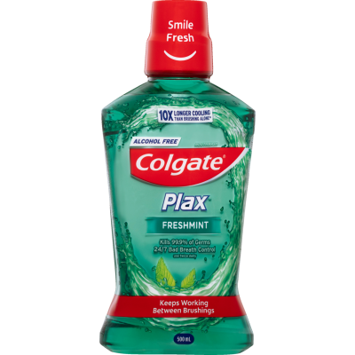 Colgate Plax Freshmint Alcohol Free Mouthwash 500ml
