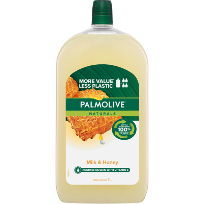 Palmolive Naturals Moisturising Milk & Honey Liquid Hand Wash Refill 1l