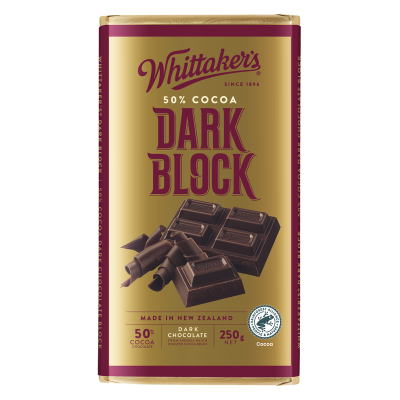 Whittaker's Dark Block 50% Cocoa Dark Chocolate Block 250g