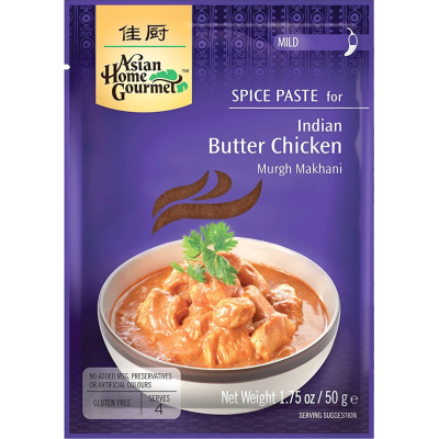 Asian Home Gourmet Indian Murgh Makhani Butter Chicken Mild Spice Paste 50g