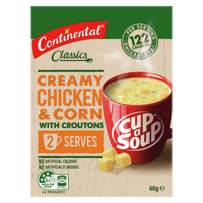 Continental Creamy Chicken & Corn With Croutons Cup a Soup 60g
