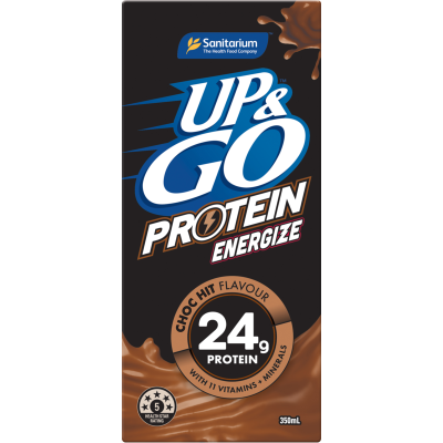 Sanitarium Up & Go Protein Energize Choc Hit Flavour Liquid Breakfast 350ml