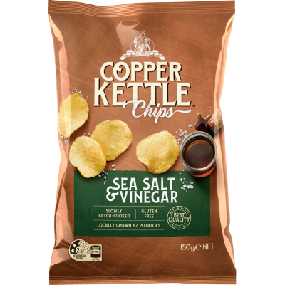 Copper Kettle Sea Salt & Vinegar Potato Chips 150g