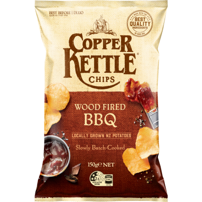 Copper Kettle Wood Fired BBQ Potato Chips 150g