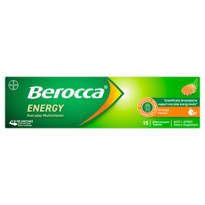 Berocca Energy Orange Flavour Effervescent Tablets 15pk