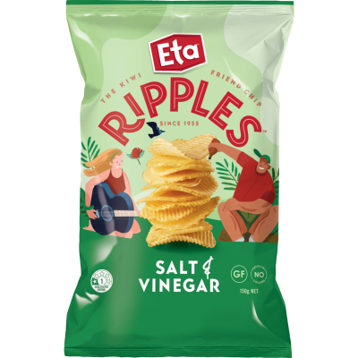 Eta Ripple Cut Salt Vinegar Potato Chips 150g