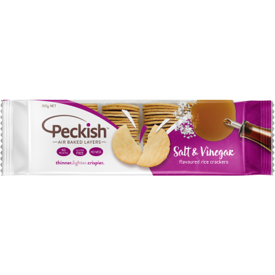 Peckish Sea Salt & Vinegar Rice Crackers 100g