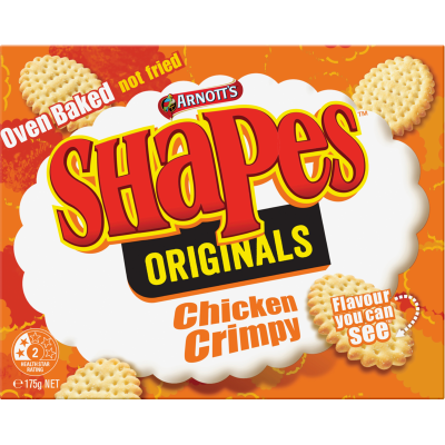 Arnott's Shapes Originals Chicken Crimpy Crackers 175g