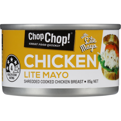 Chop Chop Lite Mayo Shredded Cooked Chicken Breast 85g