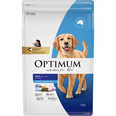 Optimum Adult Chicken Vegetables & Rice Dry Dog Food 3kg