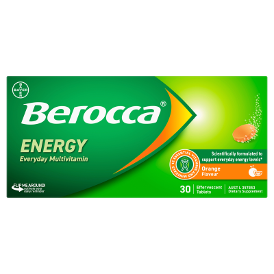 Berocca Energy Orange Flavour Effervescent Tablets 30pk