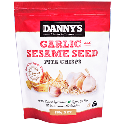 Danny's Garlic Sesame Seed Pita Crisps 150g