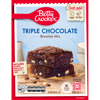 Betty Crocker Triple Chocolate Brownie Mix 500g