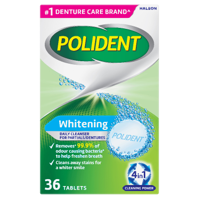 Polident Whitening Daily Cleanser For Dentures 36pk