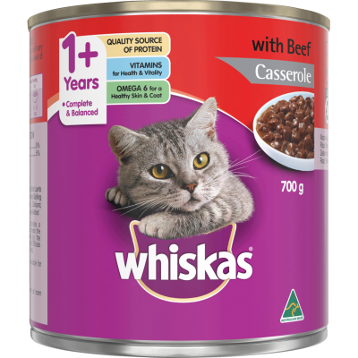 Whiskas Beef Casserole Wet Cat Food 700g