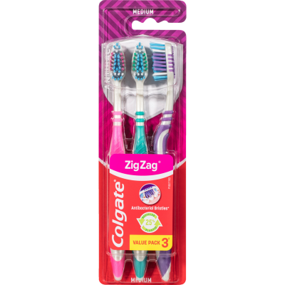 Colgate Medium Toothbrush 3pk