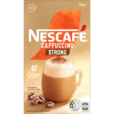 Nescafe Cappuccino Strong Coffee Sachets 10 x 12.5g