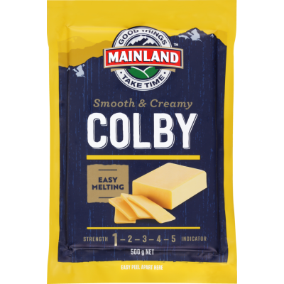 Mainland Smooth & Creamy Colby Cheese 500g