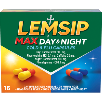Lemsip Max Day & Night Cold & Flu Capsules 16pk