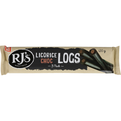 RJ's Licorice Choc Logs 120g