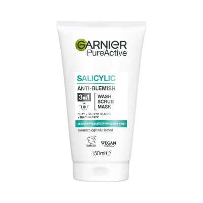 Garnier Pure Active 3 In 1 Wash Scrub & Mask ml