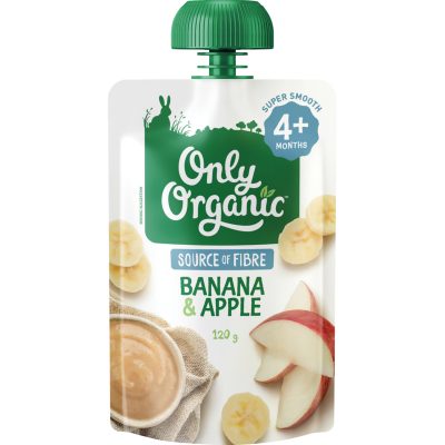 Only Organic Banana & Apple 4+ Months 120g
