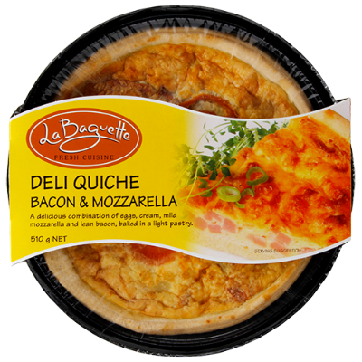 La Baguette Bacon & Mozzarella Deli Quiche 510g