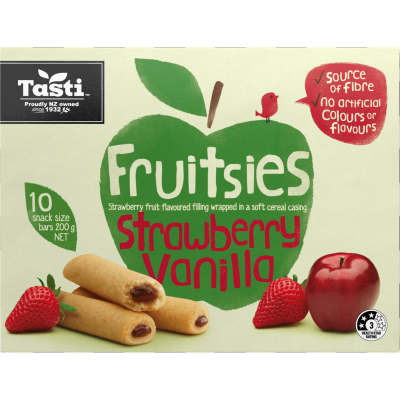 Tasti Fruitsies Strawberry Vanilla Snack Size Bars 200g