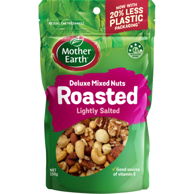 Mother Earth Lightly Salted Roasted Deluxe Mixed Nuts 150g