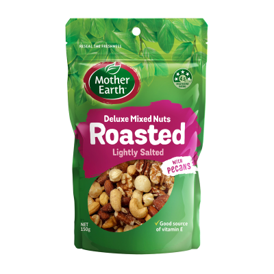 Mother Earth Lightly Salted Roasted Deluxe Mixed Nuts 150g